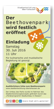 Stadt Obertshausen: Einladung zur Einweihung des Beethovenparks